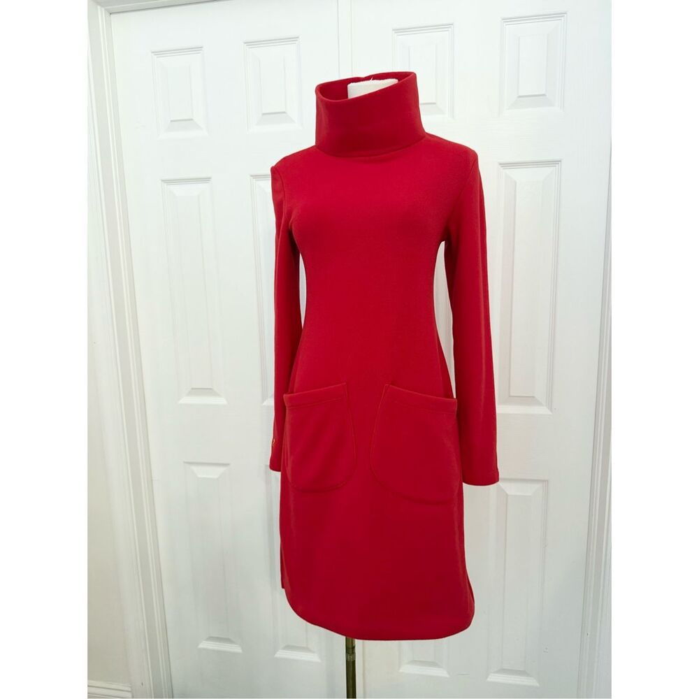 Dudley Stephens Dunham Vello Fleece Red High Neck Fleece Dress Size XS
